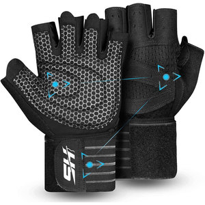 Nouveauté : Gants de fitness pour hommes, antidérapants, résistants à l'usure, avec fermeture velcro, équipement de protection des mains, gants de fitness personnalisés - Product Image 1