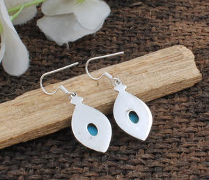 Pendientes de Turquesa Natural en Plata de Ley 925, Joyería de Piedras Preciosas Genuinas al por Mayor, para Mujer, Boda, Lujo - Product Image 5