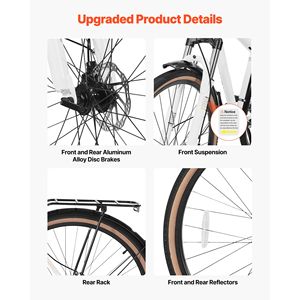 Bicicleta Híbrida Ligera con Cuadro de Aluminio, Ruedas 700c, Bicicleta Urbana para Hombres y Mujeres Adultos - Product Image 4