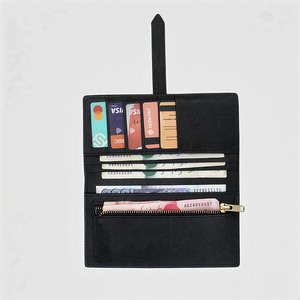 Classic Black Genuine Leather Long <b>Wallet</b> Featuring Multiple Card Slots Cash Compartments And Secure <b>Zip</b> Pocket For Everyday Use - Product Image 1