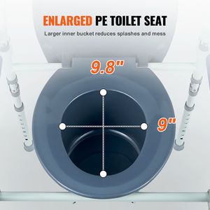 Comoda da Comodino Portatile Regolabile in Altezza con Sedile WC Più Largo e Secchio Rimovibile - Product Image 5