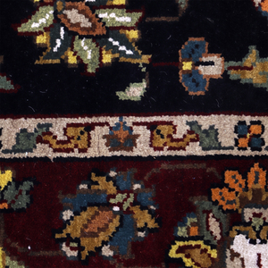 Tapis en laine noir et rouille à motif floral moderne, écologique, antidérapant, tufté à la main, à poils épais pour salon, chambre et hôtel - Product Image 4