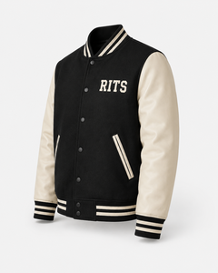 Rits Enterprises New Street Fashion Winter Coated <b>Long</b> Front Thin Leather Sleeve Brown Black <b>Men</b> Varsity <b>Jackets</b> Breathable - Product Image 3