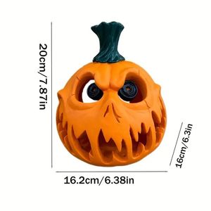 Decorazioni Festive per interni/esterni di Halloween gigantesche in resina di zucca e teschio inquietante caratteristiche del viso intagliato Texture luci Hallow - Product Image 4