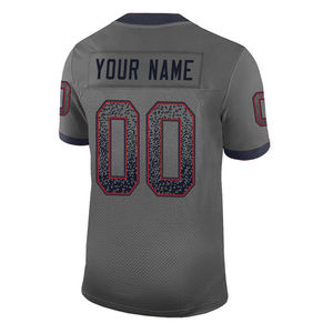 Jersey de Fútbol Americano Personalizado para Hombre, con Capucha, Manga Larga, Bordado, Malla Transpirable, Uniforme de Equipo, Gris, Azul Marino, Rojo, Todos los Colores - Product Image 2