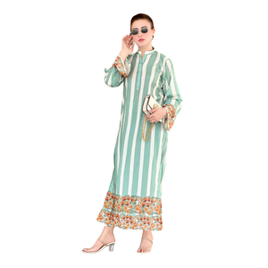 Traje Estampado con Costuras para Mujer, Cómodo Conjunto Pakistaní de Algodón - Product Image 4