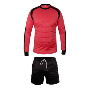 Ensemble de maillot de football pour homme, orange et noir, rembourré, manches longues, col rond, short à cordon de serrage, manches longues, polyester - Product Image 2