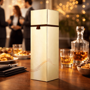 Kraft Wine Bottle Box | Durable Eco <b>Paper</b> <b>Packaging</b> Recycled Materials Sponge Lining Magnetic Closure Elegant Premium Gift Box - Product Image 4