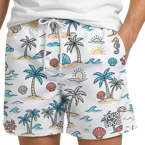 กางเกงขาสั้นชายหาดลำลองสำหรับผู้ชาย ดีไซน์ใหม่ปี 2025 สำหรับว่ายน้ำ เล่นเซิร์ฟ พิมพ์ลายดิจิทัล พร้อมคุณสมบัติกันน้ำและแห้งเร็ว - Product Image 1