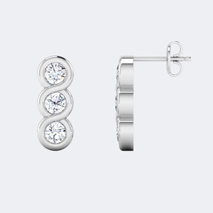 Pendientes de Diamantes Cultivados en Laboratorio de 0.70 CTW, Corte Brillante Redondo, para Mujer, Oro de 9K, 14K, 18K, Color E F, VS VVS, Joyería Fina de Lujo - Product Image 3