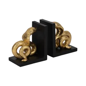 Par de sujetalibros metálicos decorativos de alta resistencia para libros grandes, sujetalibros de metal de lujo para oficina, biblioteca, escultura moderna pulida - Product Image 4