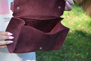 Petit sac à bandoulière en cuir LCS-0057B fait à la main pour femmes mignon fermeture à glissière sac à main cadeau - Product Image 2