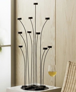 UNICORN HANDICRAFTS Porte-bougie moderne en fer noir avec plusieurs bras courbés, fait main, écologique, pour la décoration de la maison, Noël - Product Image 2