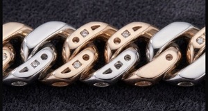 Pulsera de eslabones cubanos con moissanita de corte brillante, cadena de plata de ley 925, brazalete unisex, joyería hip-hop, gemas engastadas a mano personalizadas - Product Image 2
