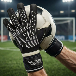 Namissm <b>Football</b> Goalkeeper Gloves Full Finger <b>Leather</b> Non-Slip Breathable Adjustable Wrist Strap Unisex - Product Image 4