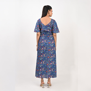 V-Neck <b>Sleeveless</b> A-Line Midi <b>Dress</b> Cotton Block Print Women Long Casual <b>Summer</b> Comfortable Jaipuri Printed <b>Dress</b> - Product Image 4