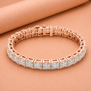 Princess Cut Diamond Tennis Bracelet Yellow White Rose Gold Square Stone Bridal Jewelry <b>Gift</b> for Women Elegant Style - Product Image 2