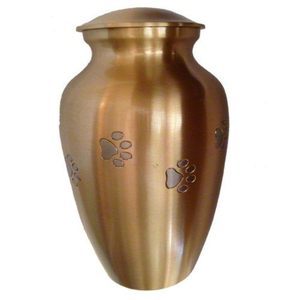 Custom Memorial Pet Cremation <b>Urn</b> for Dog and <b>Cat</b> Ashes Handcrafted Brass Aluminum Paw Print Keepsake <b>Urn</b> with Secure Lid - Product Image 4