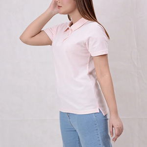 Camiseta polo personalizada de color sólido para mujer, ropa de verano, 100% algodón, transpirable, de secado rápido, cómoda. - Product Image 4