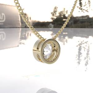 Colgante de moissanita portugués de oro macizo, colgante de diamante portugués cultivado en laboratorio, collar con colgante de diamante portugués para mujer - Product Image 4