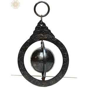 Globo astrológico colgante de latón hecho a mano de 8 pulgadas, artículo de decoración para el hogar hecho en India - Product Image 2