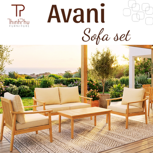 THINH PHU FURNITURE TP6123 Modern AVANI Modular Sofa Set (4pcs) with 10cm Seat Pressured Back Pillows for Apartment & Hotel Use - Product Image 2