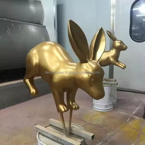 Escultura de conejo Artesanía de metal Decoración Figura Casted Rabbit Event Supply by Decor IMPEX - Product Image 3
