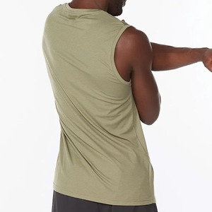 <b>Men's</b> Olive Green O-Neck <b>Knitted</b> <b>Tank</b> <b>Top</b> Solid Color Breathable Casual Wear Logo Front 100% Polyester <b>mens</b> sleeveless <b>tank</b> <b>tops</b> - Product Image 4