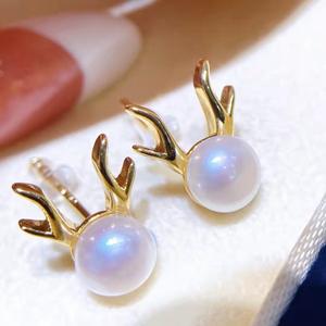ต่างหูเงินแท้ 925 ประดับมุกน้ำจืดทรงเขากวาง สไตล์ชาติพันธุ์ใหม่ ปี 2022 สดใส สวยสง่า น่ารัก - Product Image 3