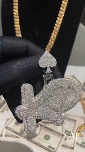 Colgante Vintage de Letra Estilo Hiphop, Chapado en Plata, con Circonita Cúbica y Perla de Agua Dulce, Joyería Unisex Temática para Regalo, Boda o Fiesta - Product Image 5