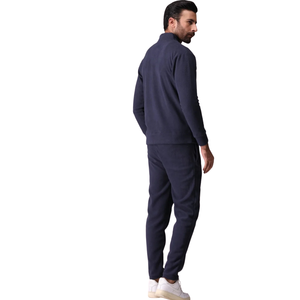 Pantalon de survêtement pour homme, entièrement zippé, col montant, hiver, grande taille, uni, épais, coupe droite, style streetwear décontracté, vente en gros, personnalisable - Product Image 2
