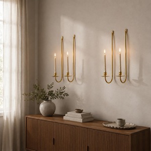 Modern Black Metal <b>Wall</b> Mounted <b>Candle</b> Holder Premium metal <b>Wall</b> <b>Sconce</b> <b>for</b> Living Room Bedroom Decor - Product Image 2