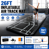 Tapis de gymnastique gonflable pour la gymnastique, le cheerleading, le yoga, l'entraînement, en PVC durable avec pompe pour la maison, la salle de sport et l'extérieur