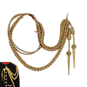 Aiguillette dorada trenzada, trenza metálica dorada, Aiguillette de general - Product Image 1