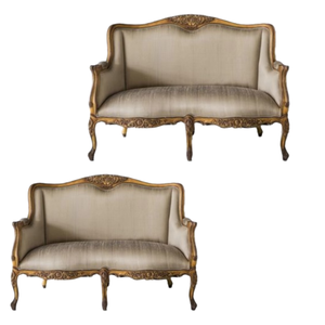 Sofá clásico real tallado a mano de teca de madera maciza par de sofás de sala de estar de madera francesa antigua gran oferta - Product Image 3