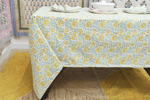Mantel Indio Rectangular de Algodón con Estampado Floral de Jaipur, Tamaño Personalizado, Proveedor al por Mayor NYKO MART RT-10 Hecho a Mano - Product Image 1