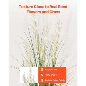 Planta Artificial de PVC Premium de 47 Pulgadas, Flor de Caña Artificial y Arbustos Verdes para Interiores y Exteriores, Decoración del Hogar - Product Image 3