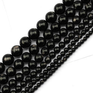 Aamna Gems Natural Hypersthene Stone Beads Tumbled Chips <b>Black</b> <b>Polished</b> Oval Cut Loose Beads for Jewelry Making DIY - Product Image 4
