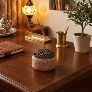 Wholesale Decorative Pure Marble <b>Bakhoor</b> <b>Burner</b> incense <b>burner</b> with steal net natural <b>bakhoor</b> <b>burner</b> - Product Image 1