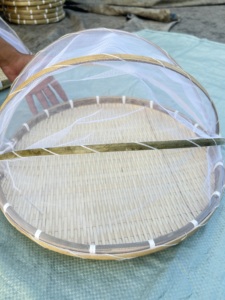 Outdoor Gathering Handmade Bamboo Food <b>Tent</b> Trays Three-Piece Set with Mesh Covers for Food Serving and Bug Protection - Product Image 6