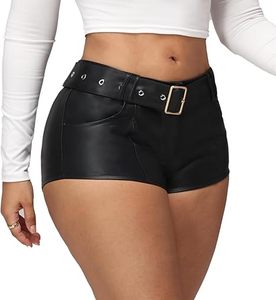 Shorts en similicuir pour femmes, shorts en cuir végétalien de luxe, marque personnalisée OEM ODM, vente en gros, usine - Product Image 1