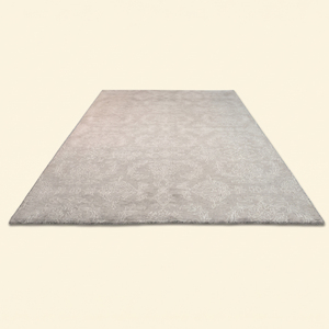 DECORDEC <b>Silver</b> Whisper Grey Wool Hand Tufted Eco-Friendly Non-Slip <b>Rug</b> Modern Floral Damask Pattern for Living Room Bedroom - Product Image 2
