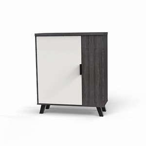 Meuble de rangement autoportant moderne 25_0047, armoire à chaussures 2 portes et 4 niveaux, organisateur d'entrée peu encombrant - Product Image 3