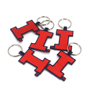 Llaveros de tela bordados al por mayor con diseños de dibujos animados, rojos, de doble cara, de tela tejida, para colgar - Product Image 6