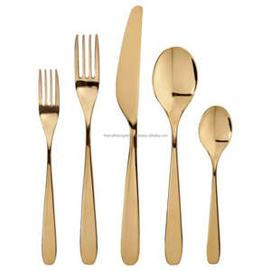 Premium <b>Cutlery</b> Set Material Stainless Steel Finished <b>Gold</b> Kitchenware Accessories Wedding Dinnerware <b>Cutlery</b> Set With Logo - Product Image 4