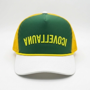 Casquette Trucker en Mousse à 5 Panneaux Personnalisée, Chapeau Snapback en Maille avec Corde, Broderie 3D en Relief, Visière Courbée, Vente en Gros de Casquettes OEM - Product Image 1
