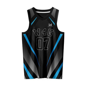 Ensemble d'uniformes de basketball personnalisés 100 % polyester respirant en mesh, anti-humidité, sublimation frontale, sans manches, réversibles - Product Image 1