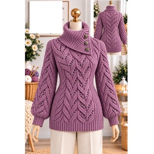 Suéteres 100% acrílico o algodón, calibre 12, para mujer, los más modernos, informales, para la temporada de invierno, proveedor de Bangladesh. - Product Image 4