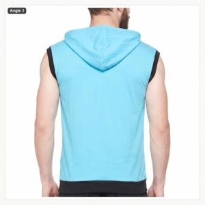 Chaleco Personalizado para Hombre, Sin Mangas, con Capucha y Cierre, Color Sólido, Tejido, Informal, Ligero, Deportivo, Transpirable, Corte Regular - Product Image 3