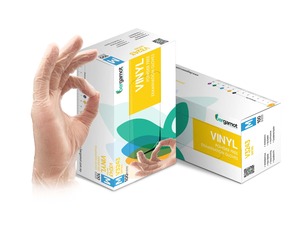 Gants jetables en vinyle PVC bergamote certifiés CE transparents pour le service alimentaire et les soins de santé - Product Image 6